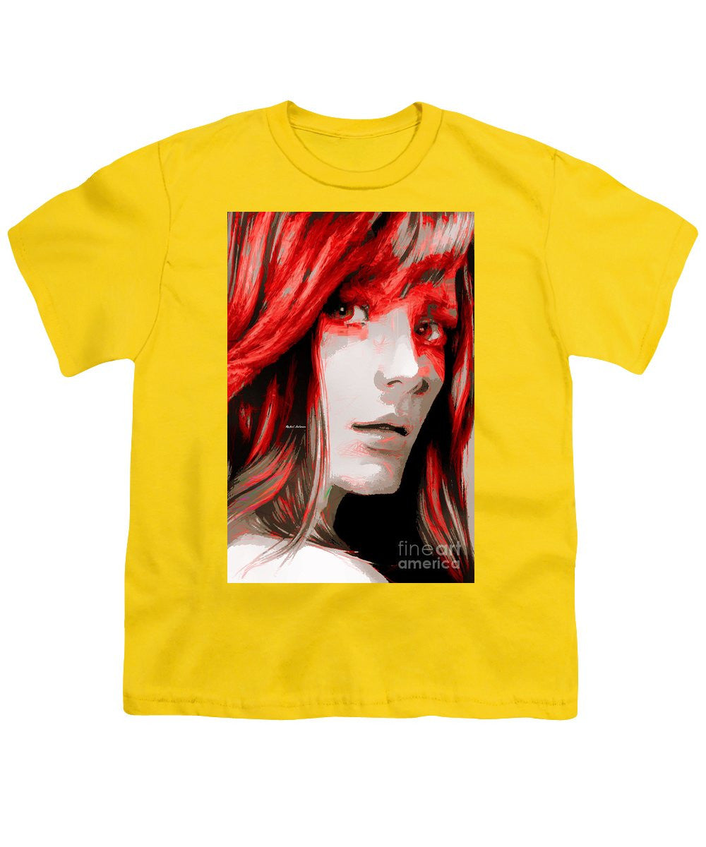 Youth T-Shirt - Female Sketch In Red