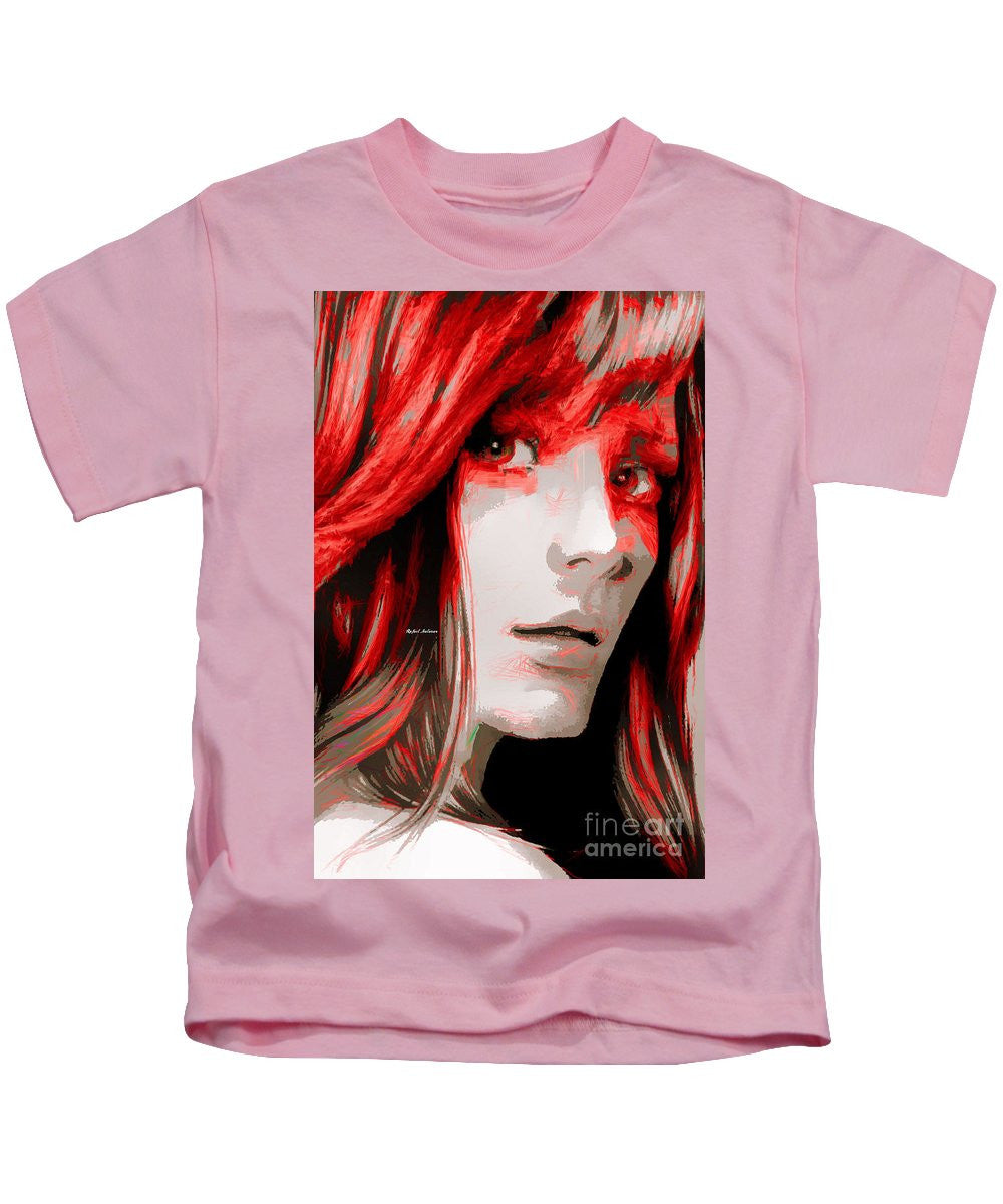 Kids T-Shirt - Female Sketch In Red