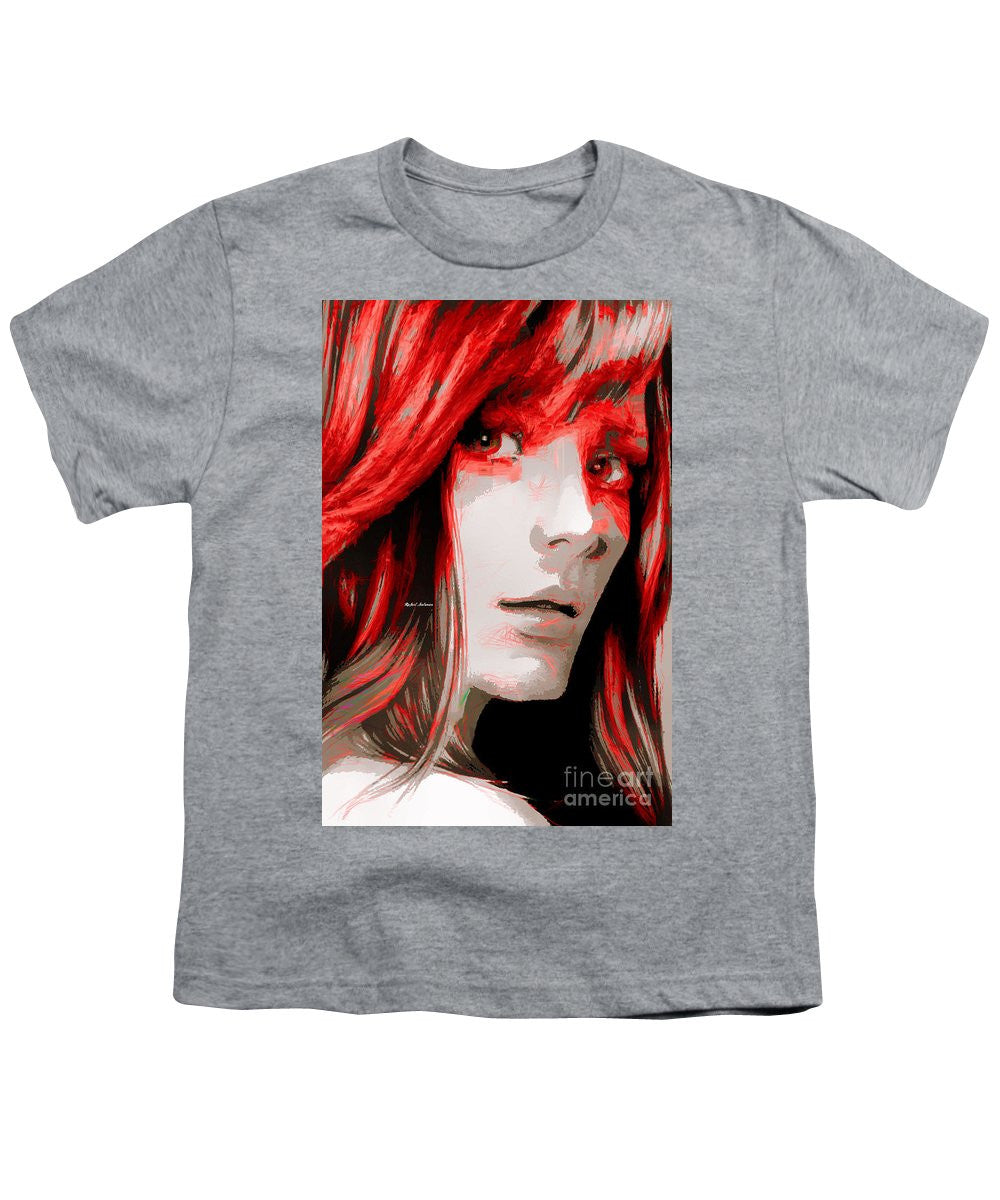 Youth T-Shirt - Female Sketch In Red