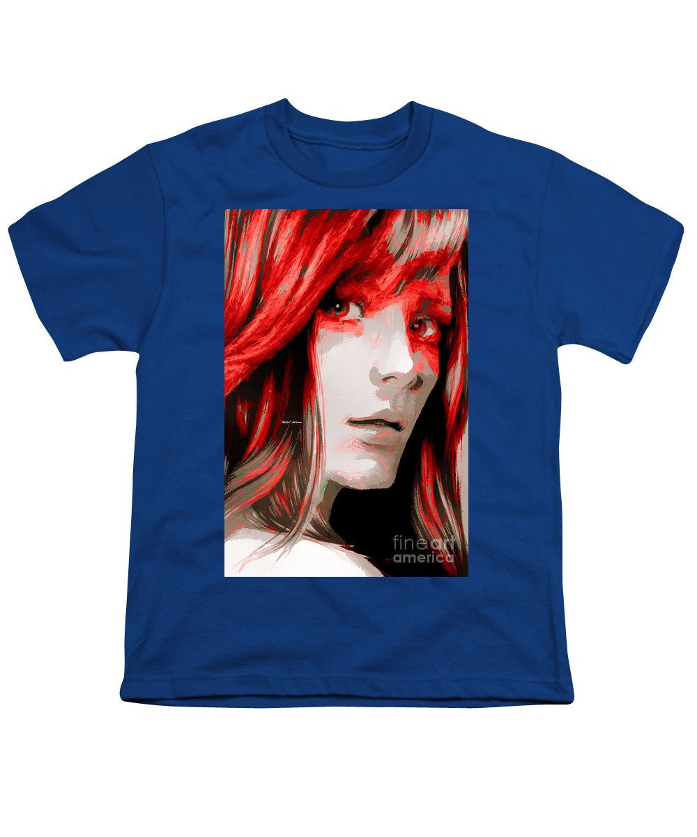 Youth T-Shirt - Female Sketch In Red