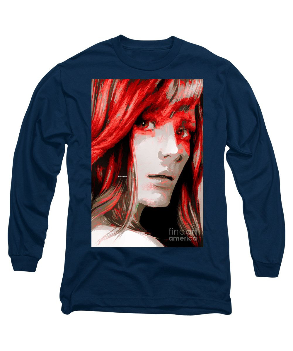 Long Sleeve T-Shirt - Female Sketch In Red