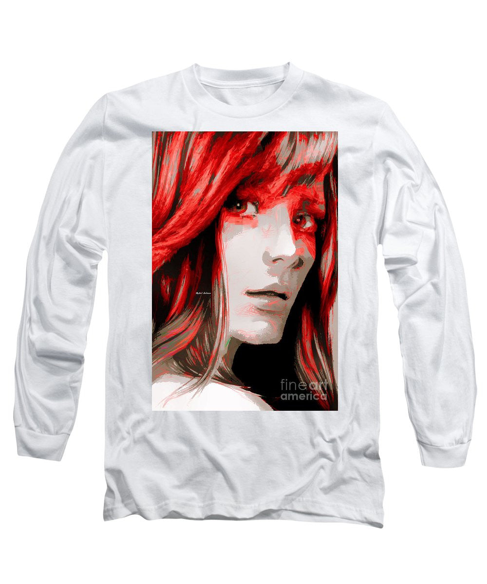 Long Sleeve T-Shirt - Female Sketch In Red