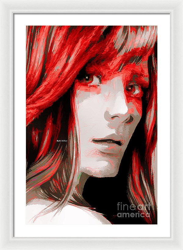 Framed Print - Female Sketch In Red