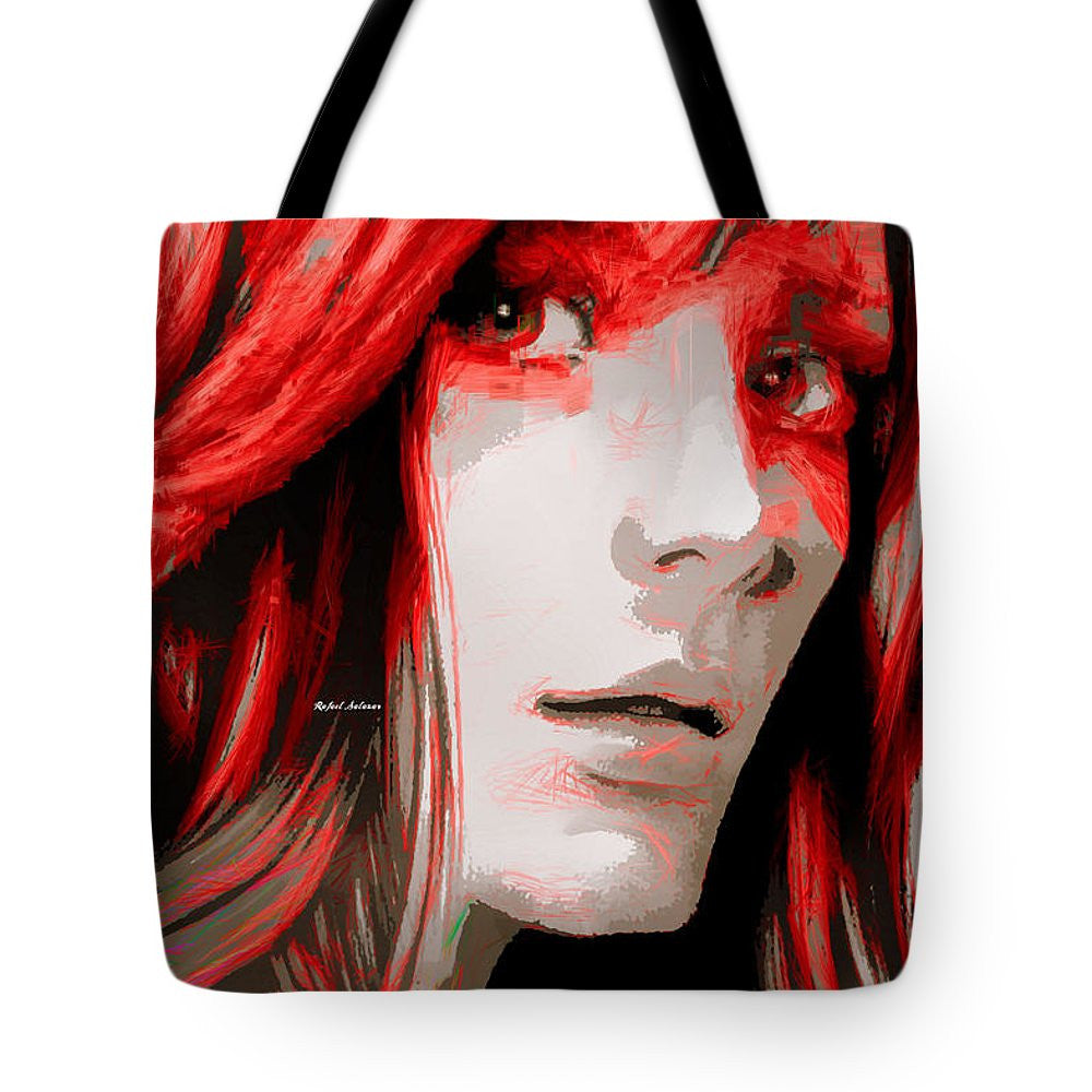 Sac fourre-tout - Dessin de femme en rouge