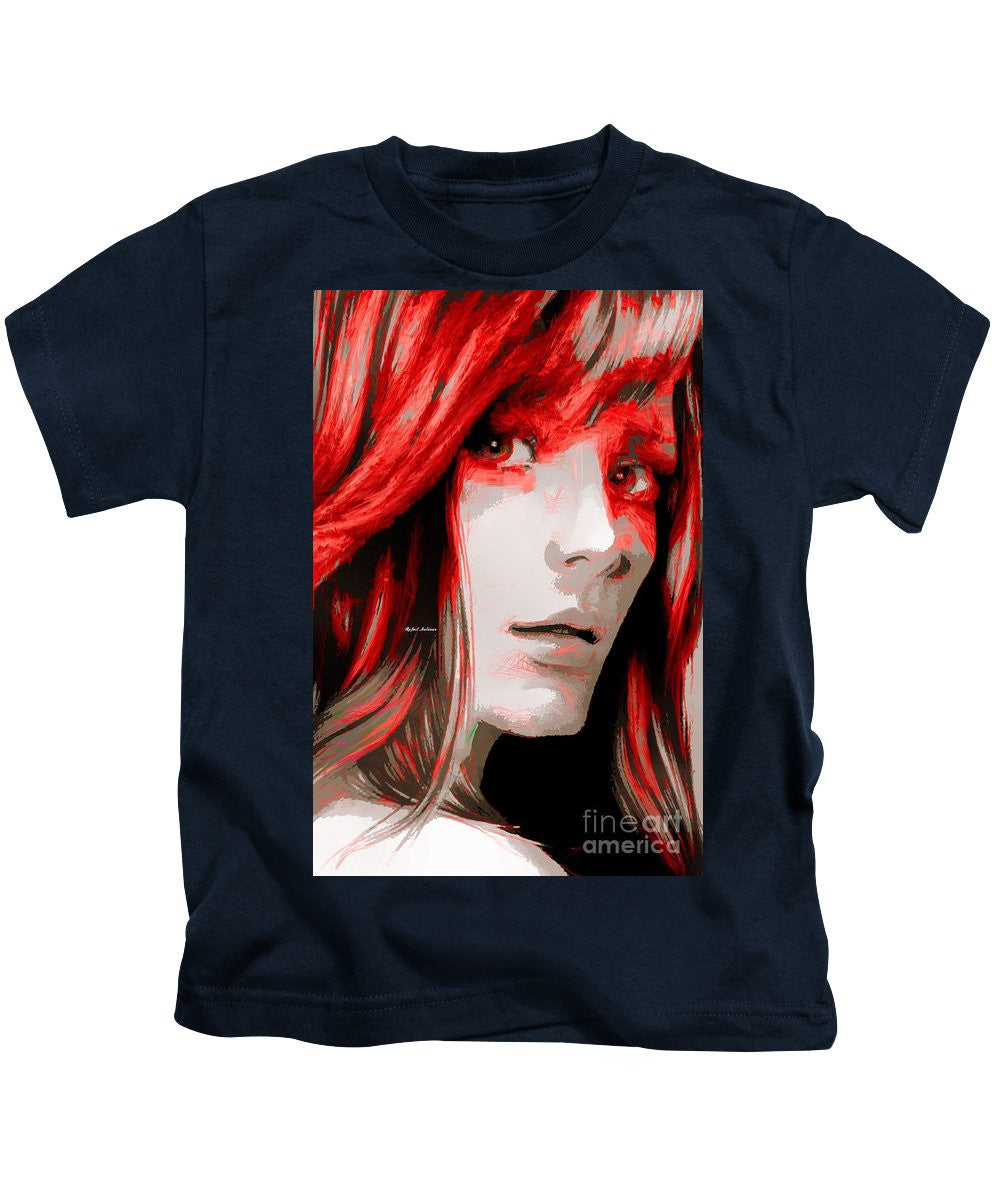 Kids T-Shirt - Female Sketch In Red