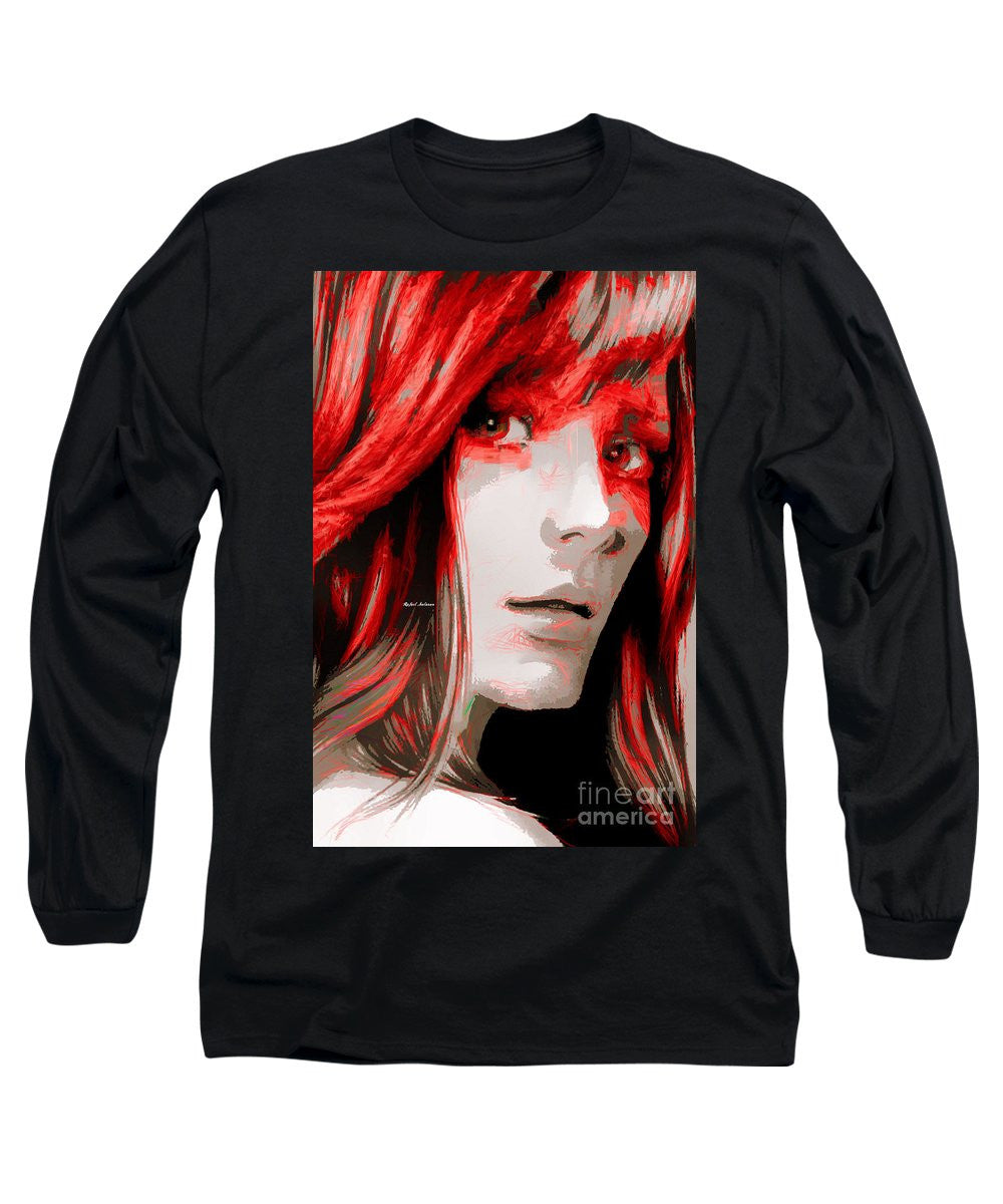 Long Sleeve T-Shirt - Female Sketch In Red