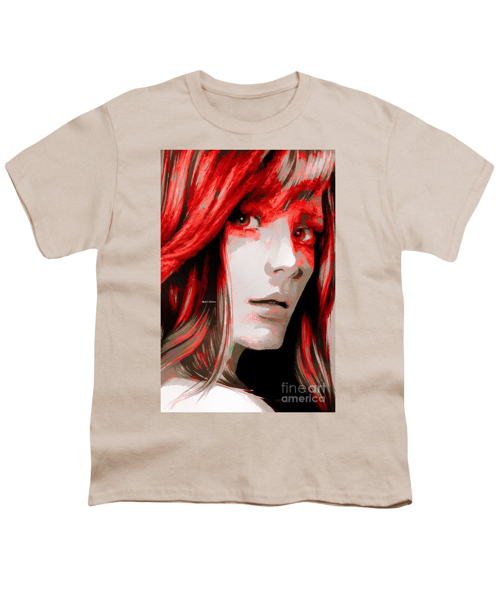 Youth T-Shirt - Female Sketch In Red