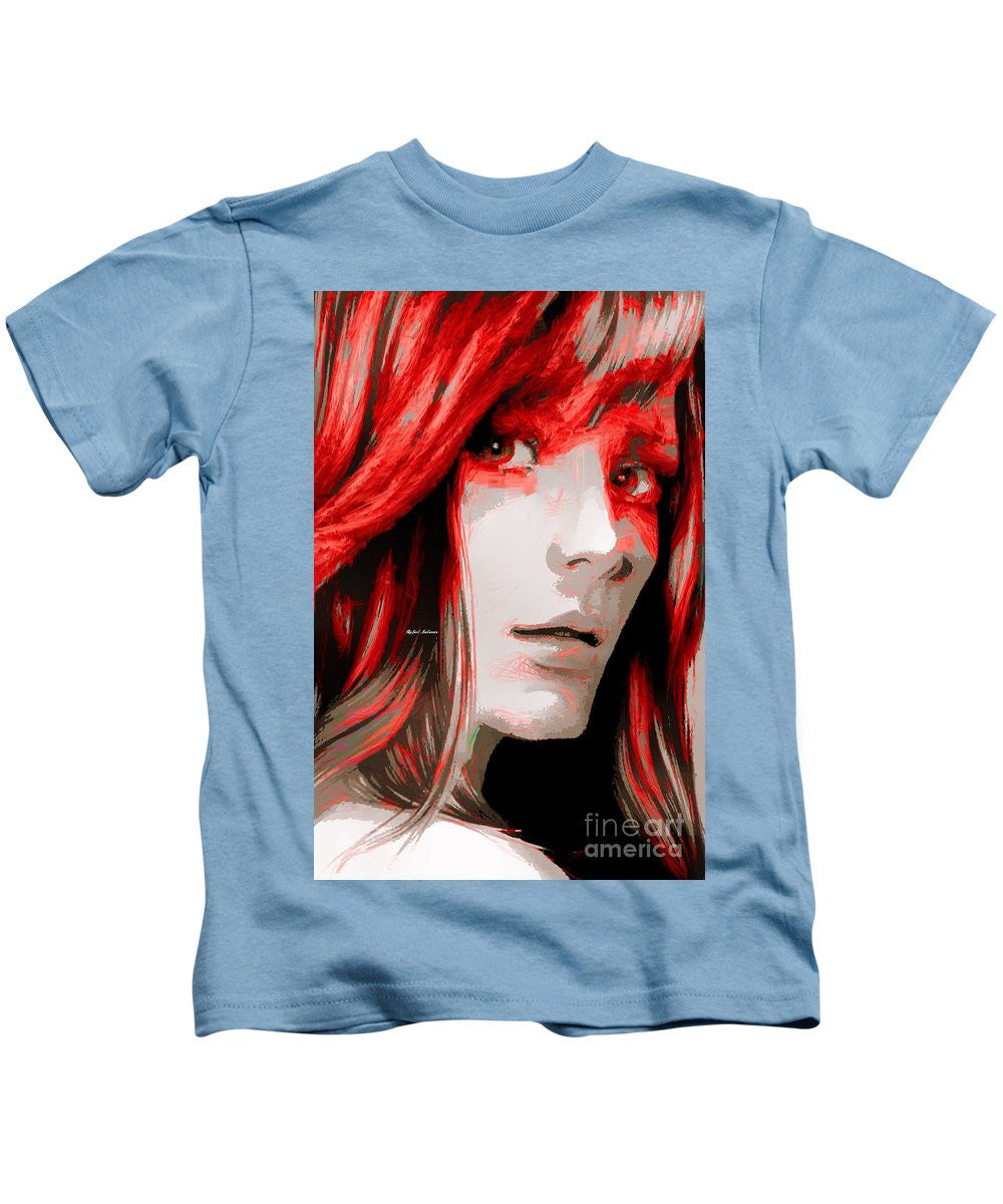 Kids T-Shirt - Female Sketch In Red