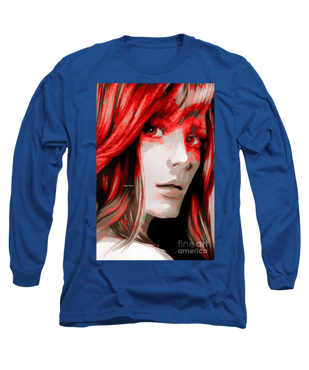 Long Sleeve T-Shirt - Female Sketch In Red