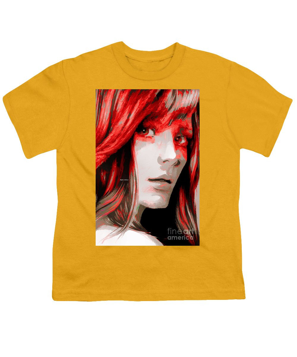 Youth T-Shirt - Female Sketch In Red