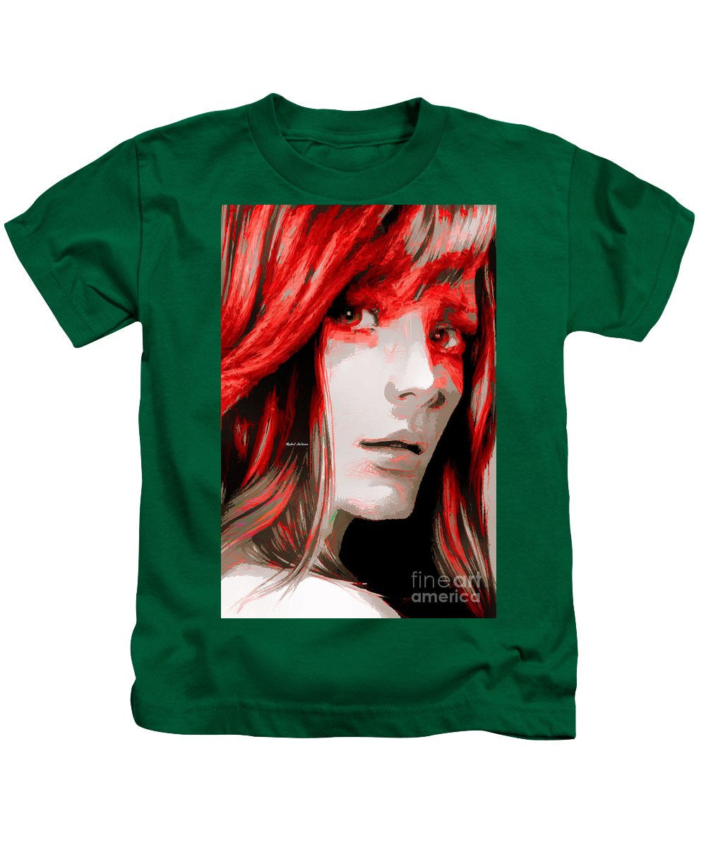 Kids T-Shirt - Female Sketch In Red