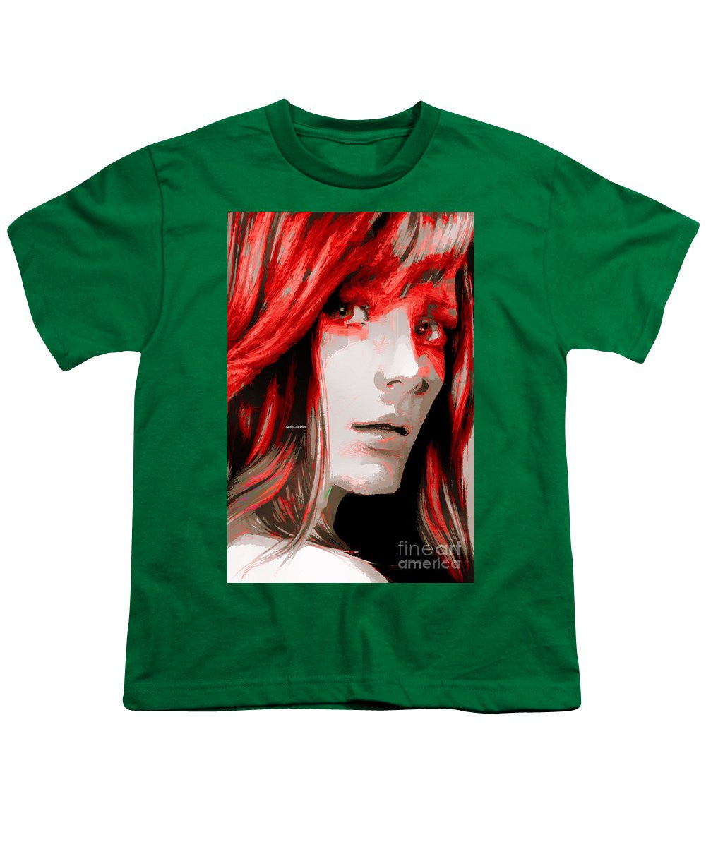 Youth T-Shirt - Female Sketch In Red