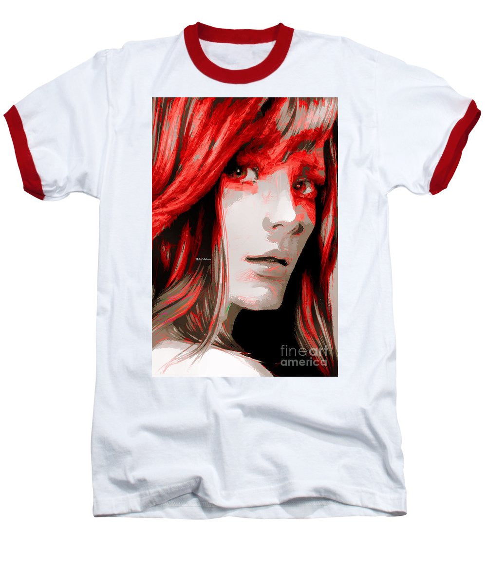 Baseball T-Shirt - Female Sketch In Red