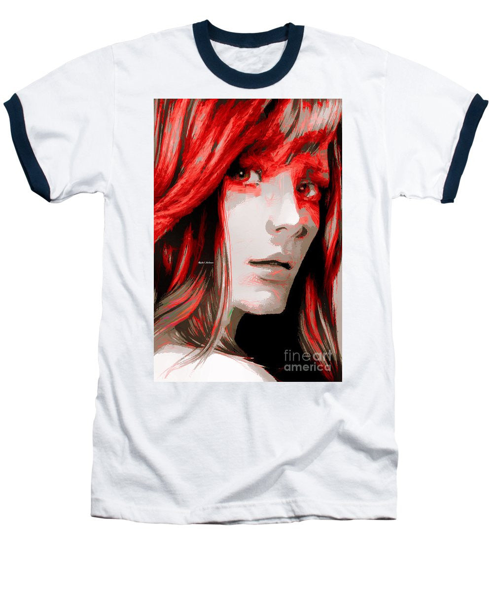 Baseball T-Shirt - Female Sketch In Red