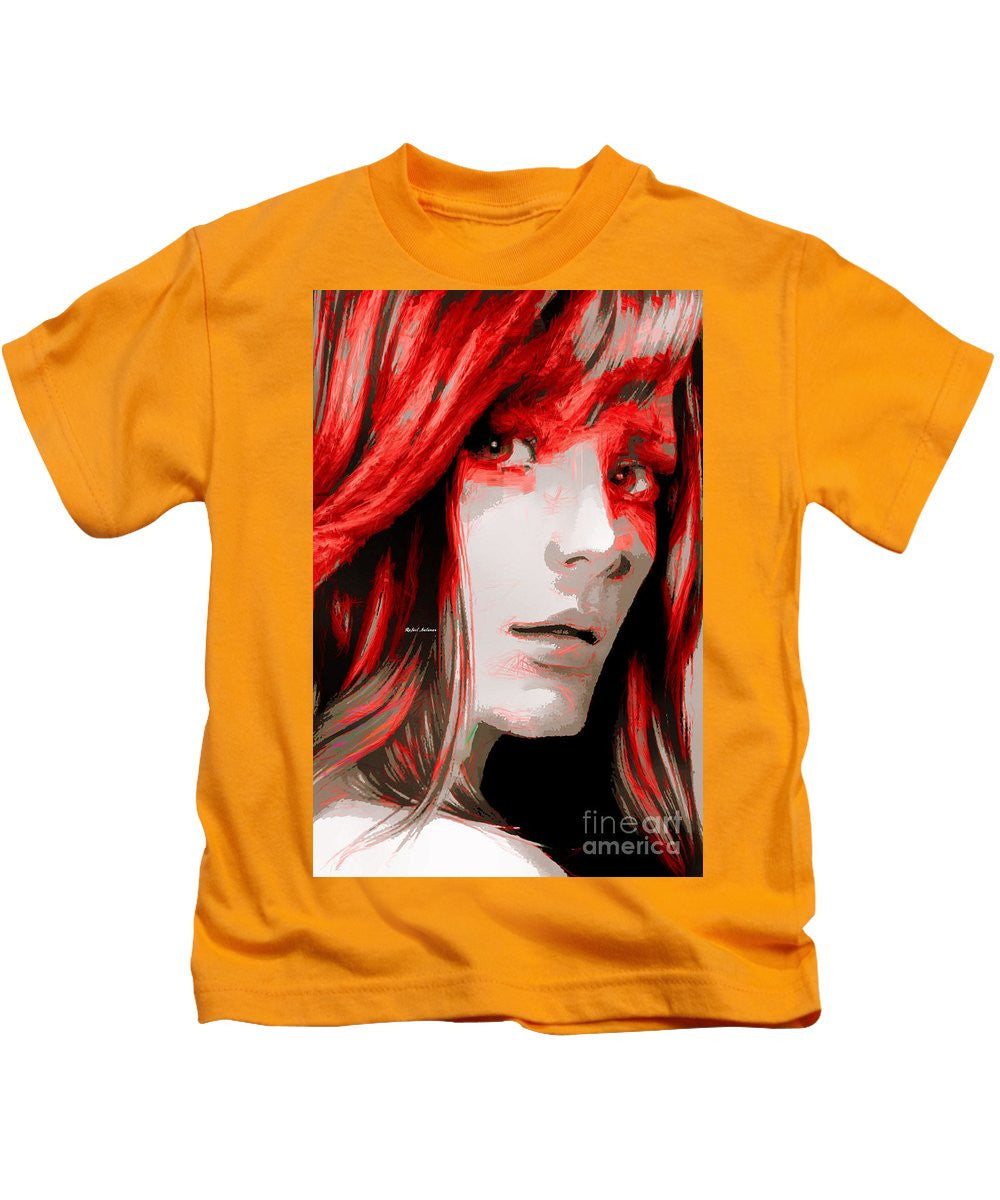 Kids T-Shirt - Female Sketch In Red