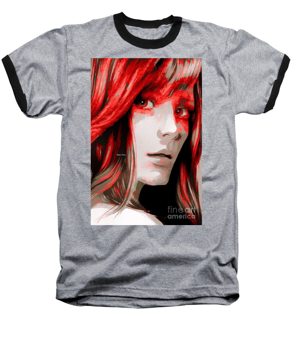 Baseball T-Shirt - Female Sketch In Red