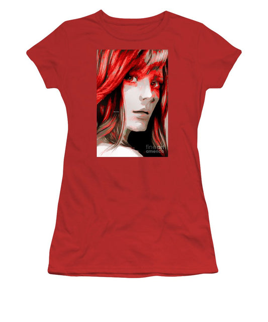 Women's T-Shirt (Junior Cut) - Female Sketch In Red