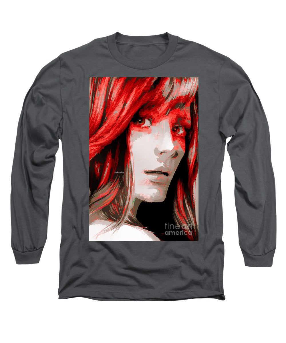 Long Sleeve T-Shirt - Female Sketch In Red