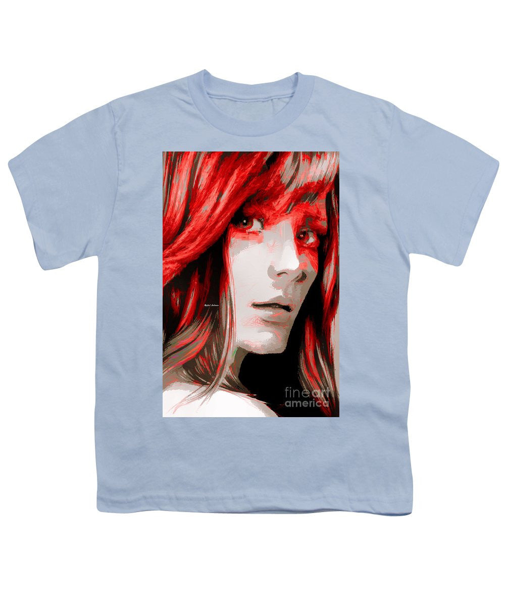 Youth T-Shirt - Female Sketch In Red