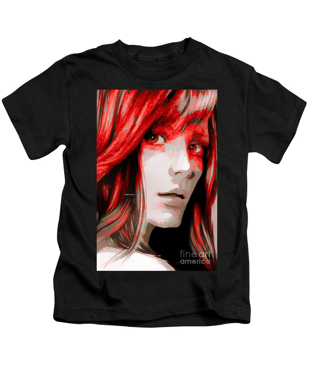 Kids T-Shirt - Female Sketch In Red