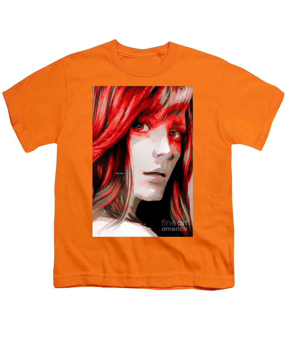 Youth T-Shirt - Female Sketch In Red