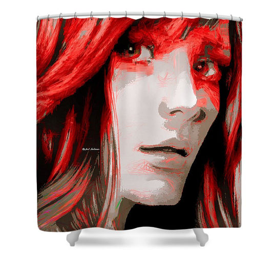 Shower Curtain - Female Sketch In Red