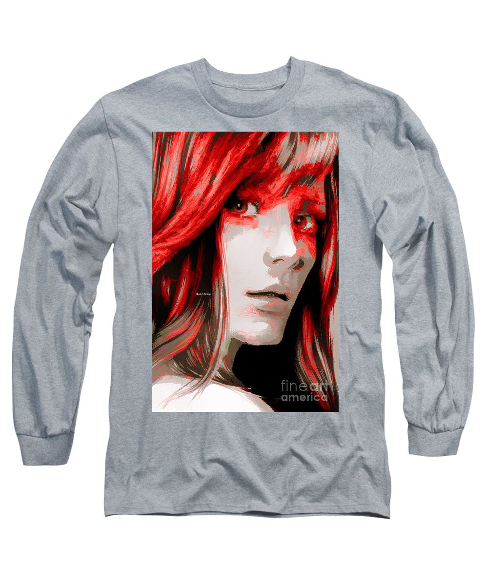 Long Sleeve T-Shirt - Female Sketch In Red