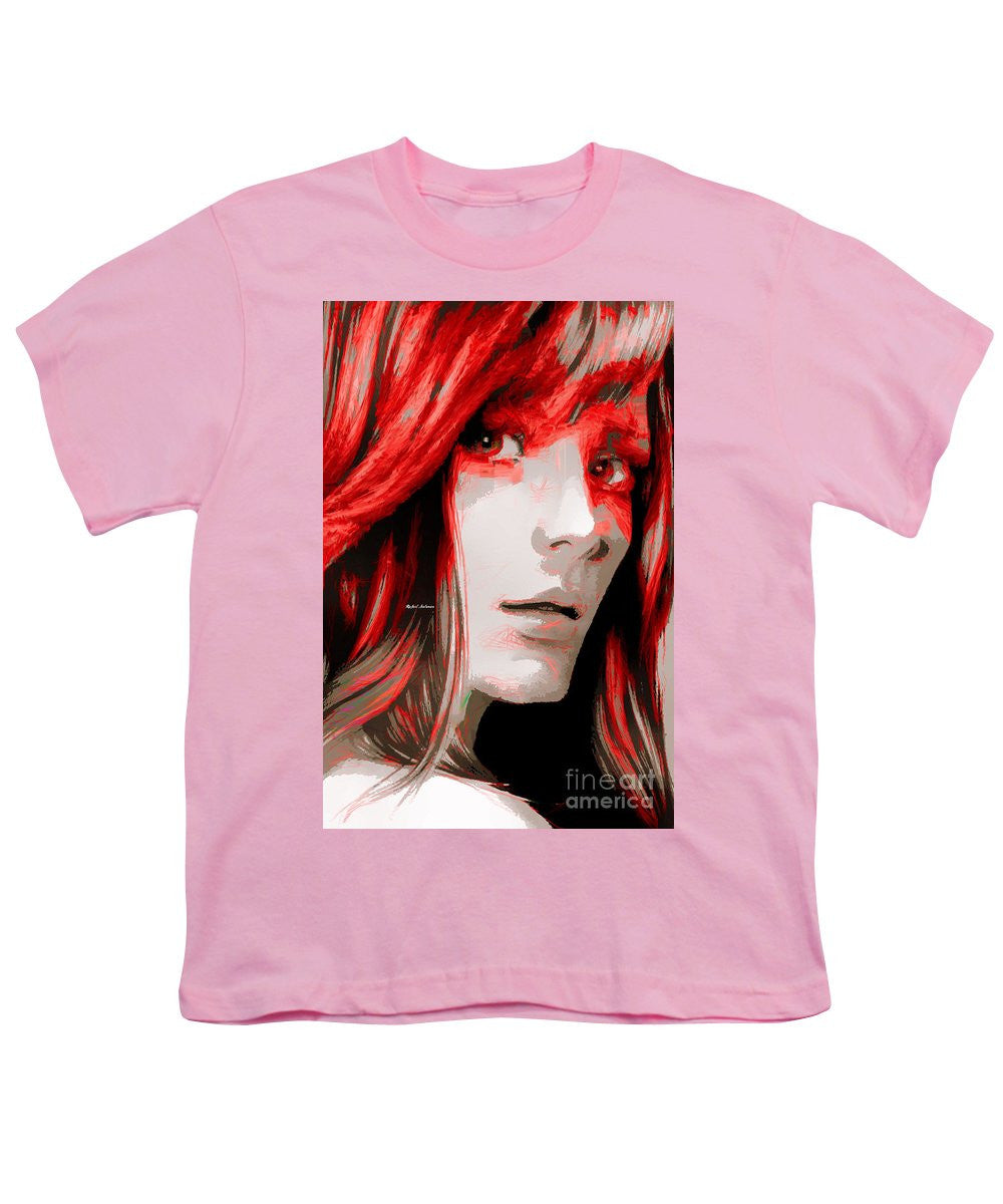 Youth T-Shirt - Female Sketch In Red