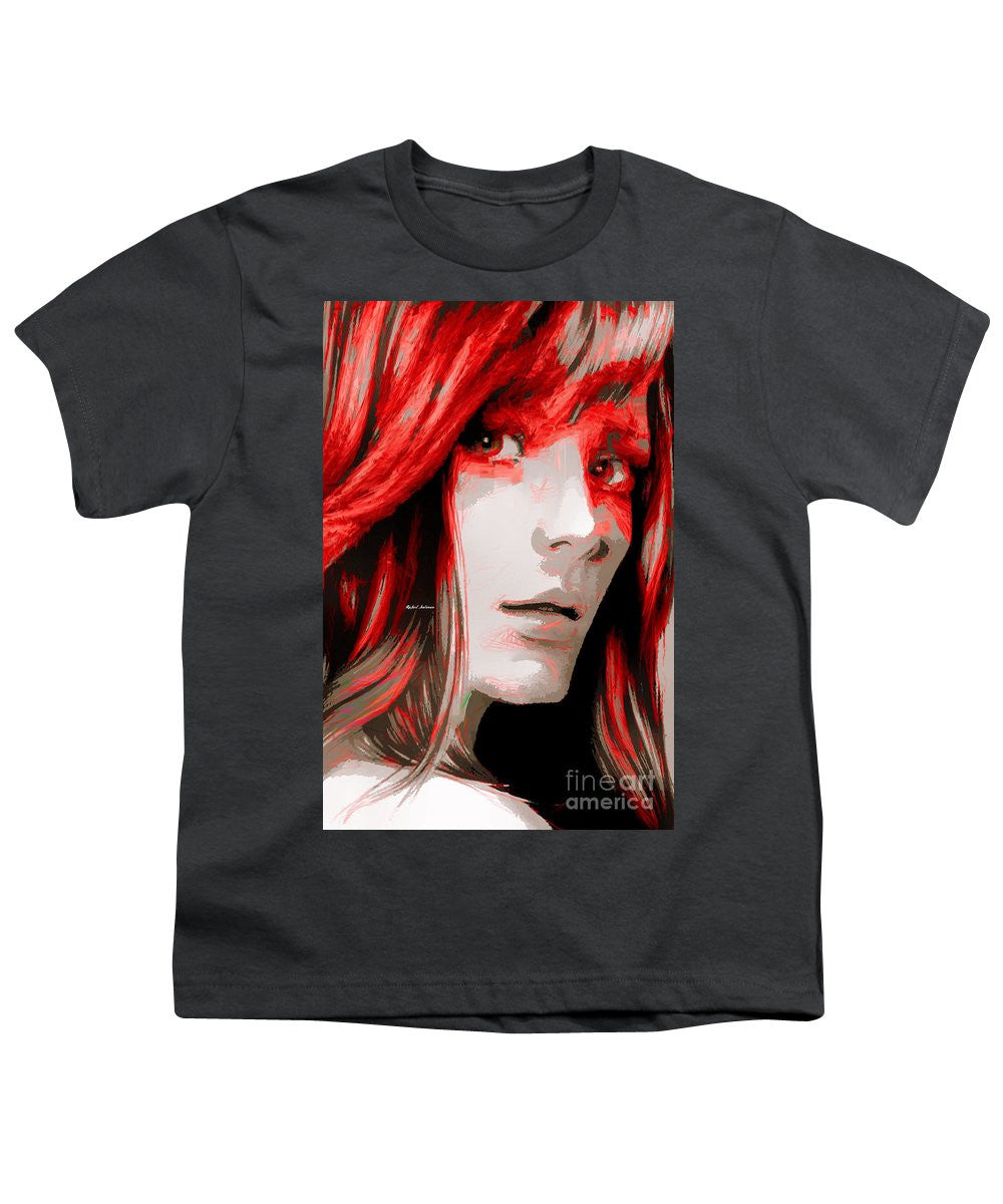 Youth T-Shirt - Female Sketch In Red