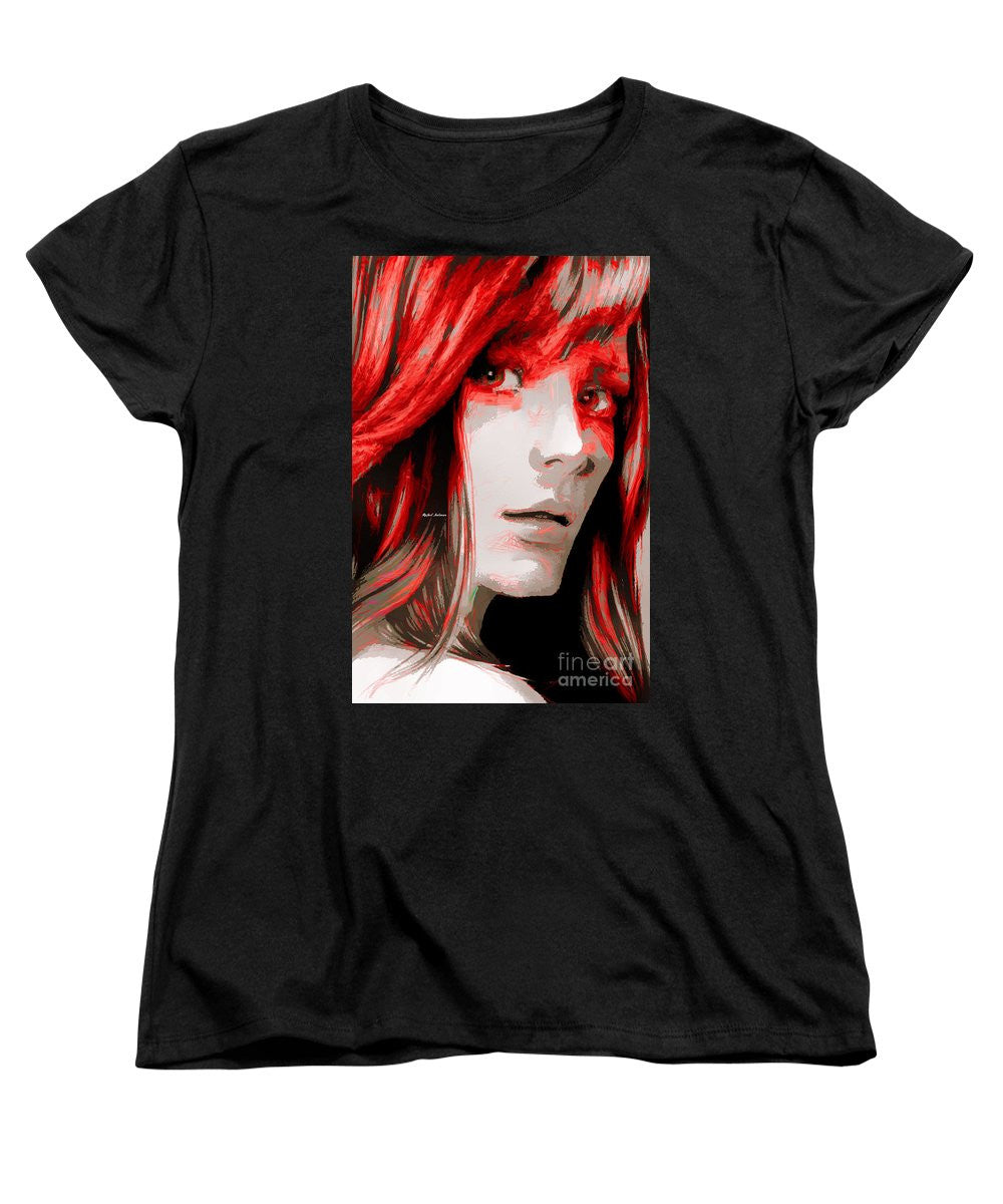 Women's T-Shirt (Standard Cut) - Female Sketch In Red