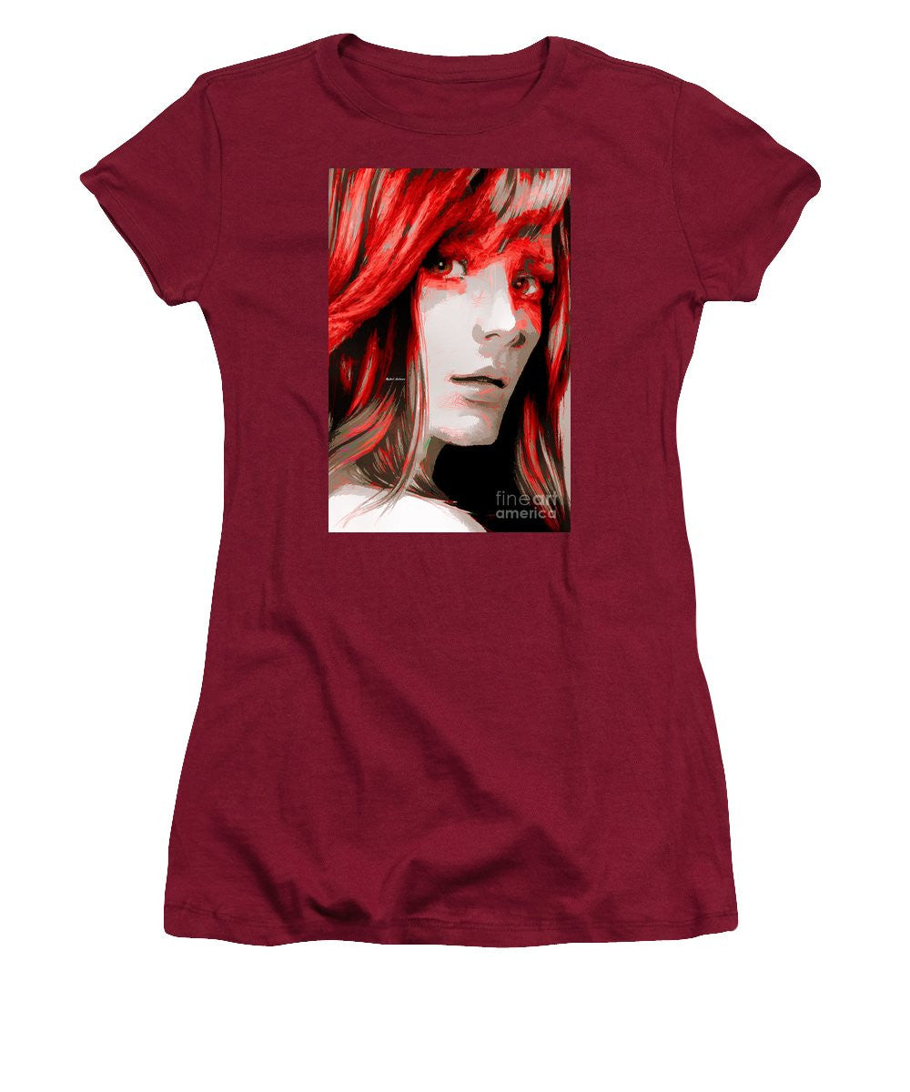 Women's T-Shirt (Junior Cut) - Female Sketch In Red