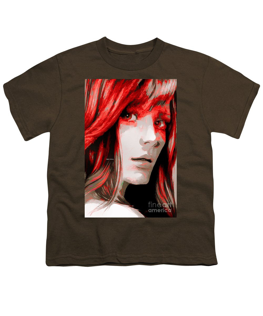 Youth T-Shirt - Female Sketch In Red