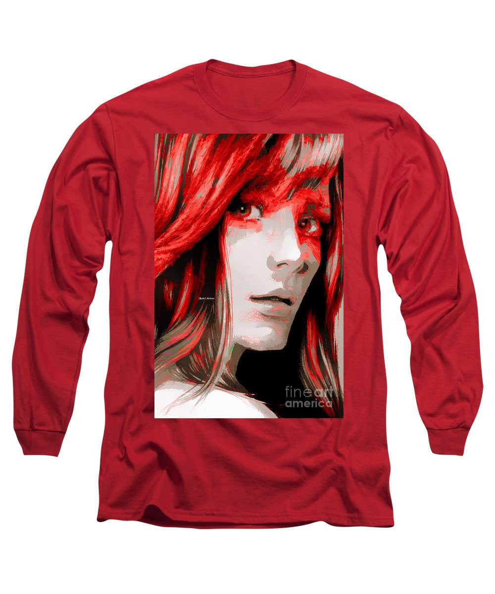 Long Sleeve T-Shirt - Female Sketch In Red