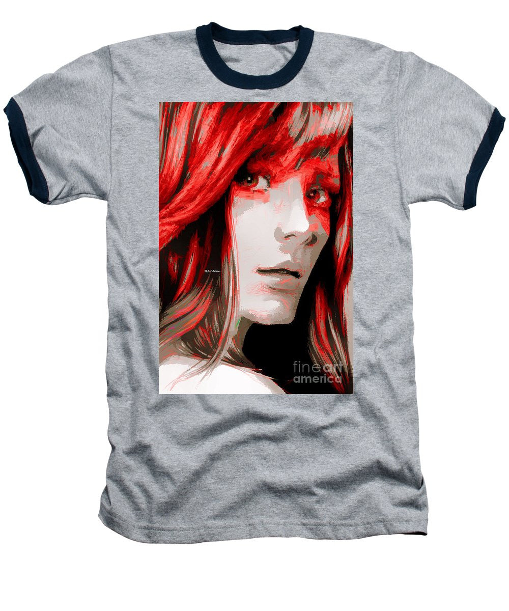 Baseball T-Shirt - Female Sketch In Red