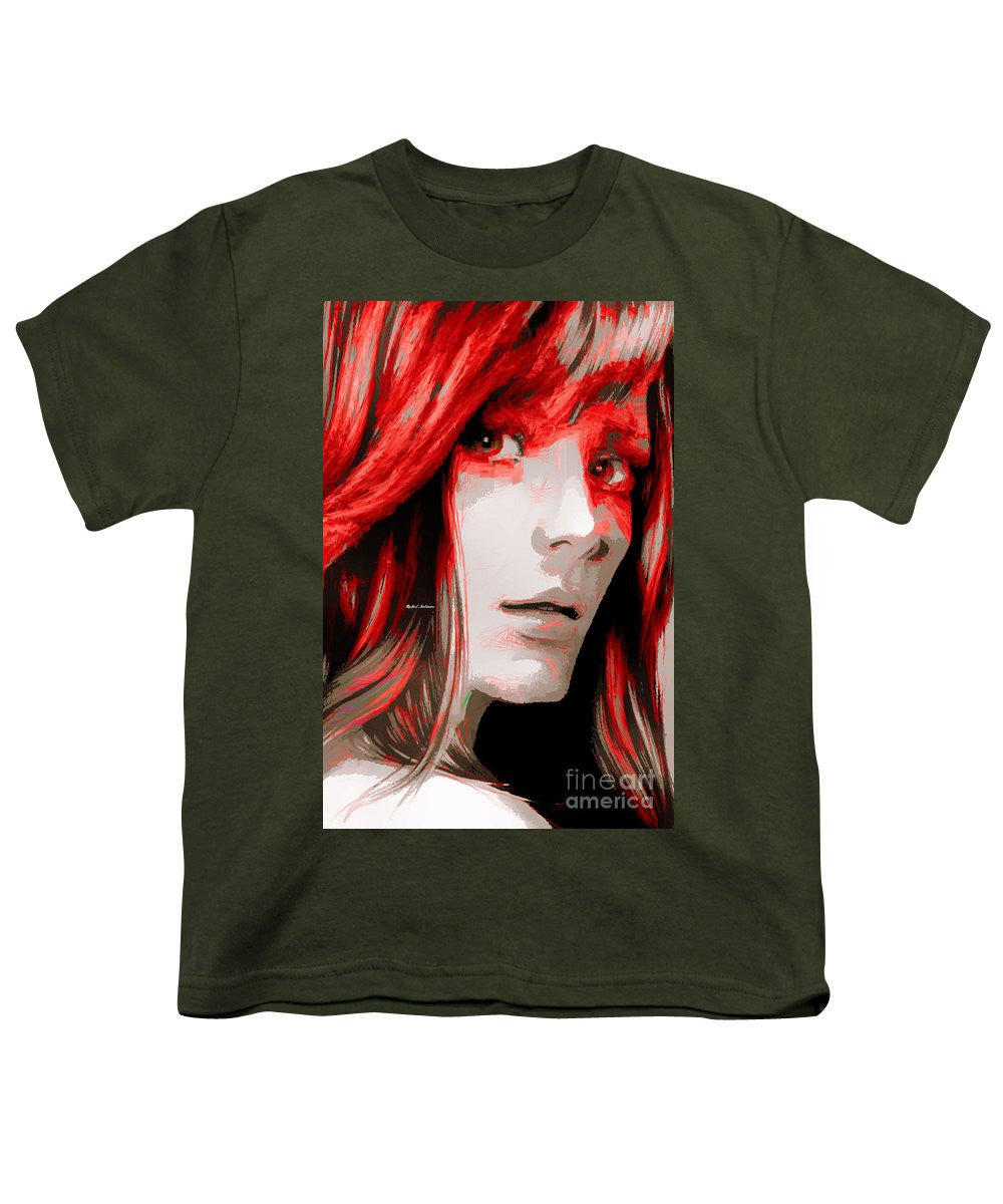 Youth T-Shirt - Female Sketch In Red