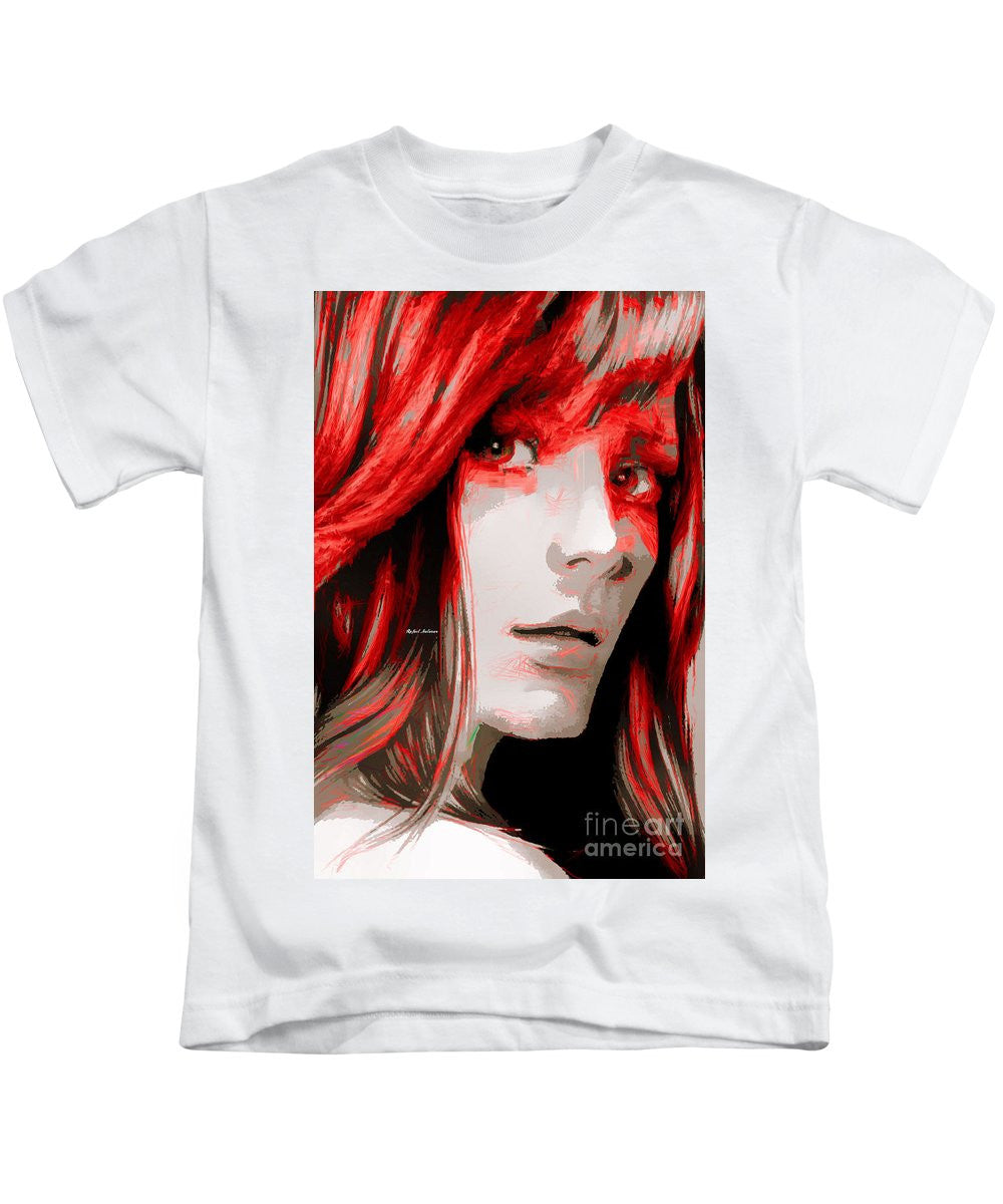 Kids T-Shirt - Female Sketch In Red