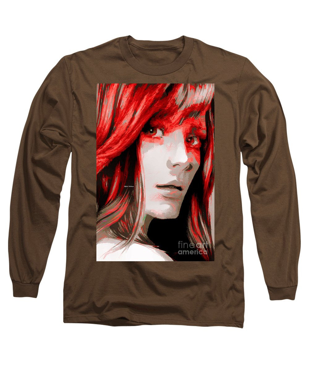 Long Sleeve T-Shirt - Female Sketch In Red