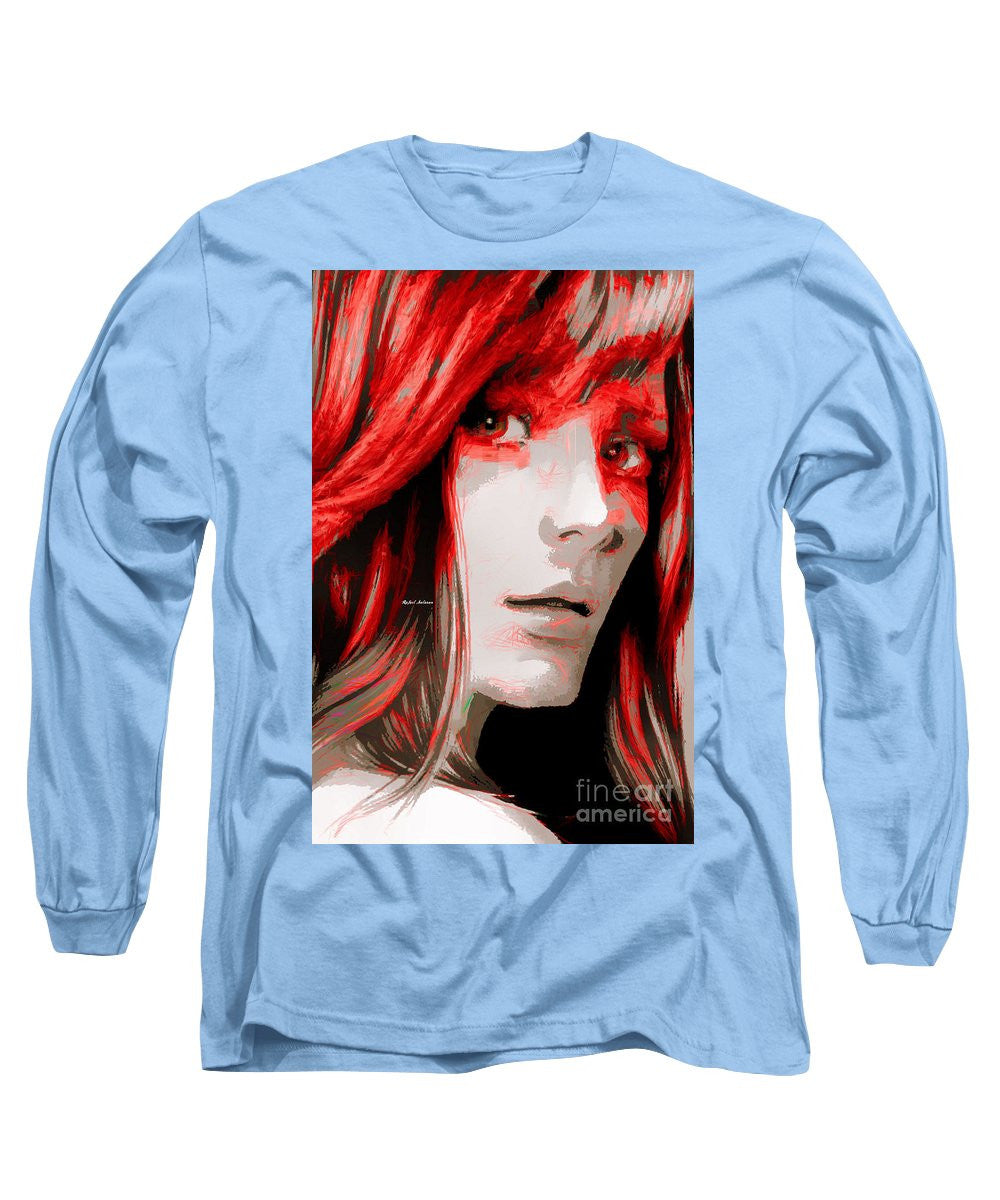 Long Sleeve T-Shirt - Female Sketch In Red