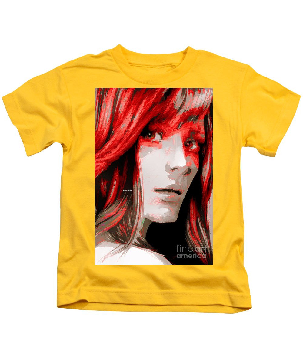 Kids T-Shirt - Female Sketch In Red