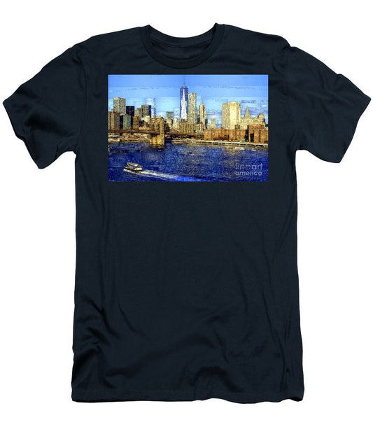 T-shirt pour homme (coupe ajustée) - Freedom Tower à New York