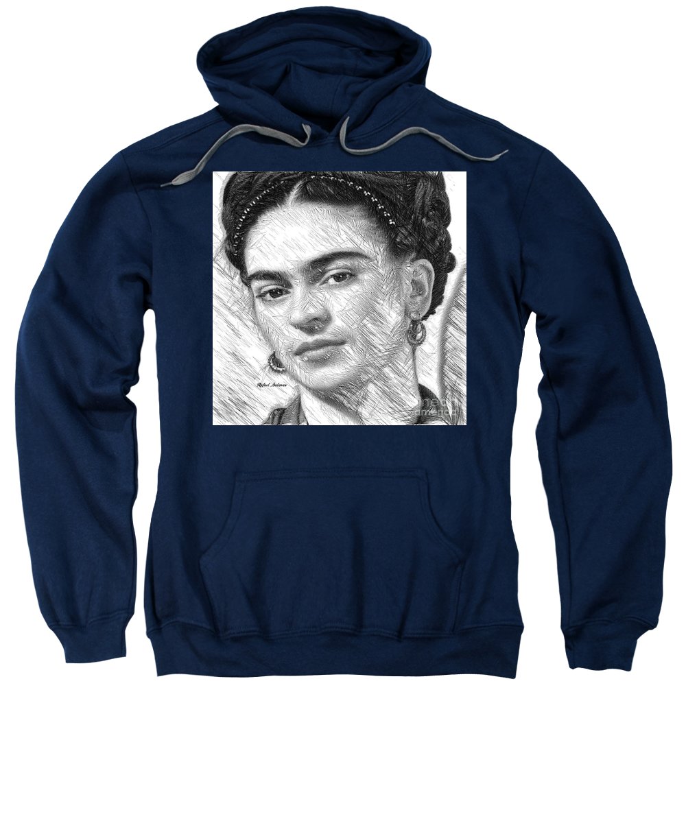 Frida Drawing In Black And White - Sweatshirt