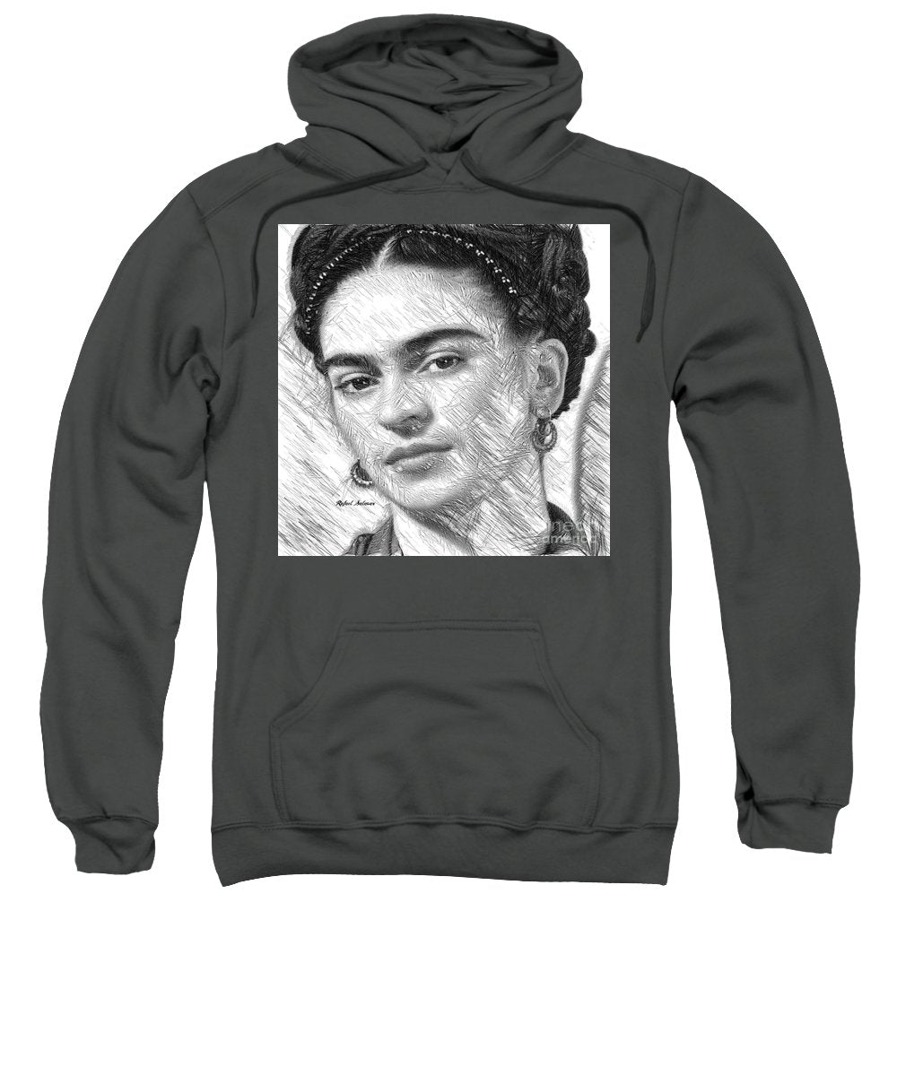 Frida Drawing In Black And White - Sweatshirt