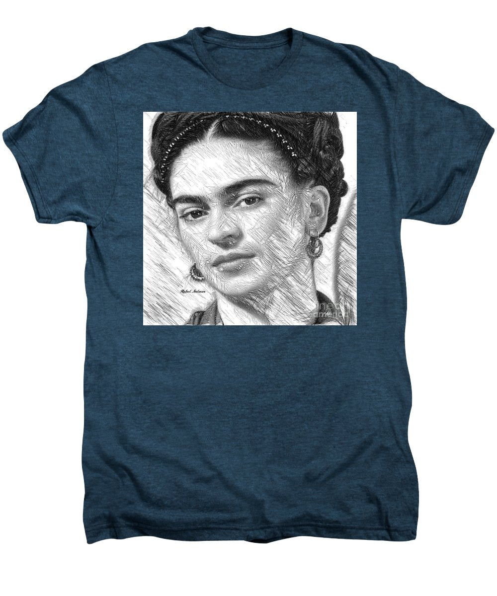 Frida Drawing In Black And White - Men's Premium T-Shirt