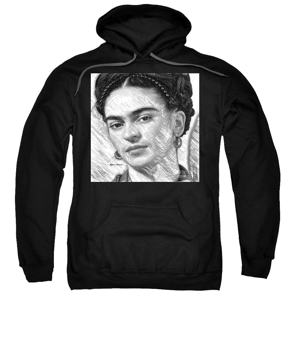 Frida Drawing In Black And White - Sweatshirt