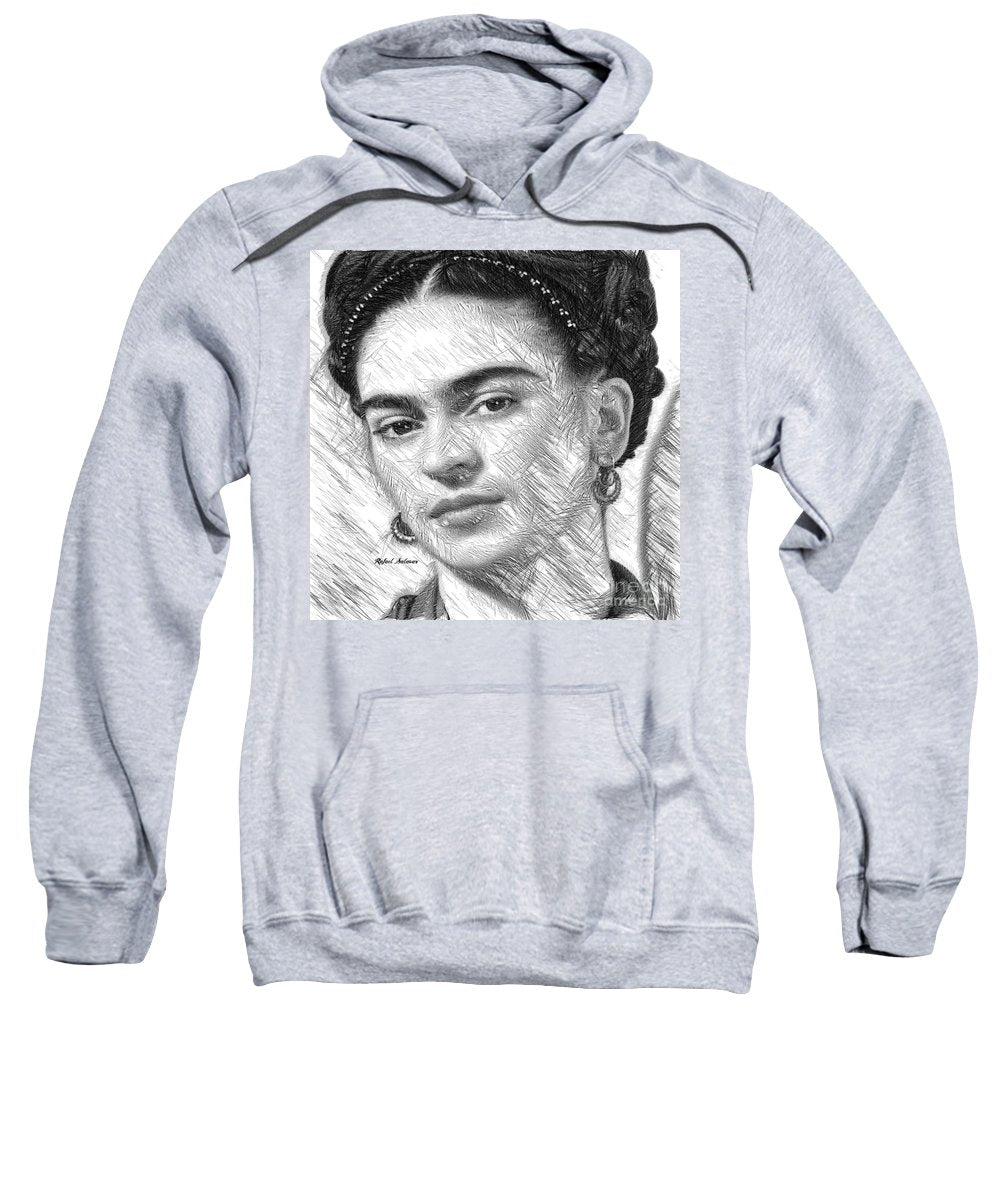 Frida Drawing In Black And White - Sweatshirt