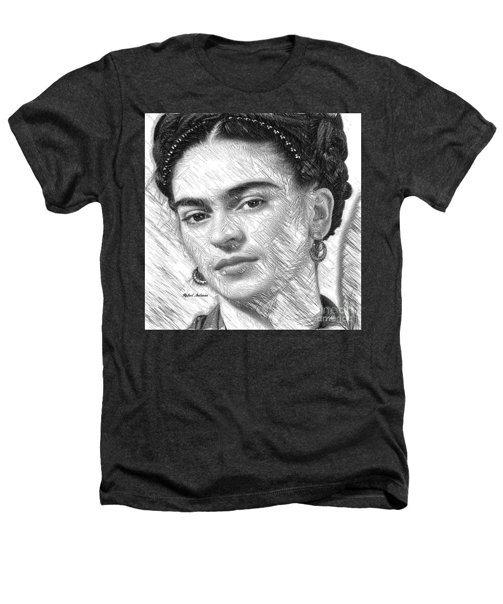 Frida Drawing In Black And White - Heathers T-Shirt