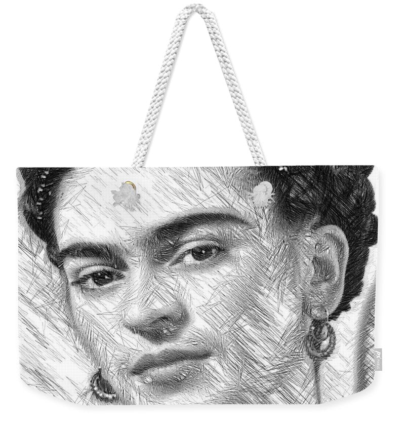 Frida Drawing In Black And White - Weekender Tote Bag