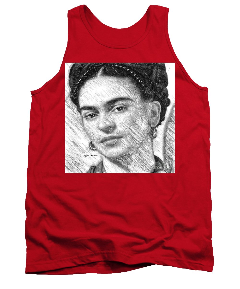 Frida Drawing In Black And White - Tank Top
