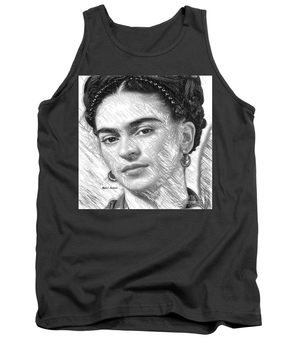 Frida Drawing In Black And White - Tank Top