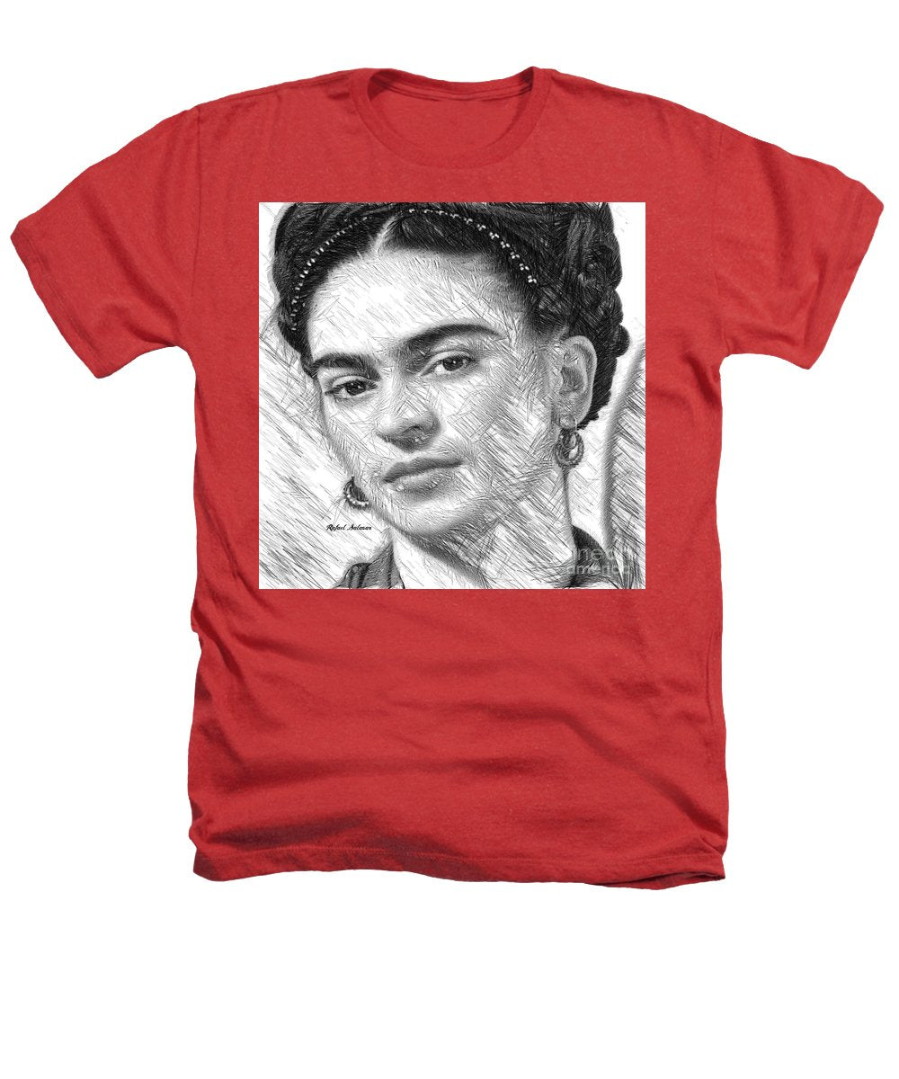 Frida Drawing In Black And White - Heathers T-Shirt